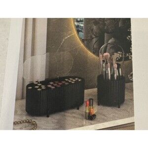 New Black Smoke 2 Piece Makeup & Brush Organizer Set
